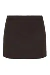 P.a.r.o.s.h Parosh Wool Mini Skirt In Brown