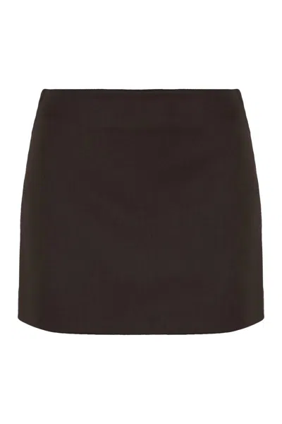 P.a.r.o.s.h Parosh Wool Mini Skirt In Brown