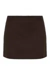 P.a.r.o.s.h Parosh Wool Mini Skirt In Brown