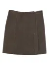 P.a.r.o.s.h Wool Mini Skirt In Brown