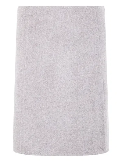 P.a.r.o.s.h Wool Mini Skirt In Gray
