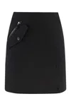 P.a.r.o.s.h Parosh Wool Mini Skirt In Black