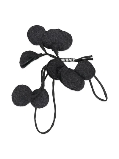 P.a.r.o.s.h Wool Petal Brooch In Black