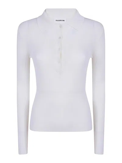 P.a.r.o.s.h Wool Polo Neck Sweater In White