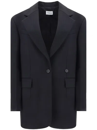 P.a.r.o.s.h Parosh Wool Single-breasted Blazer Jacket In Black