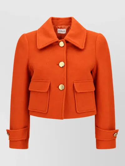 P.a.r.o.s.h Wool Single Breasted Coat In Orange