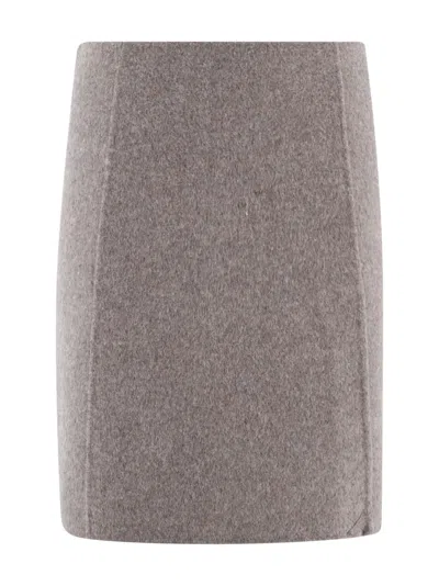 P.a.r.o.s.h Wool Skirt In Gray