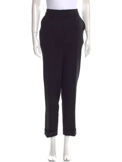 Pre-owned P.a.r.o.s.h Wool Straight Leg Pants In Black