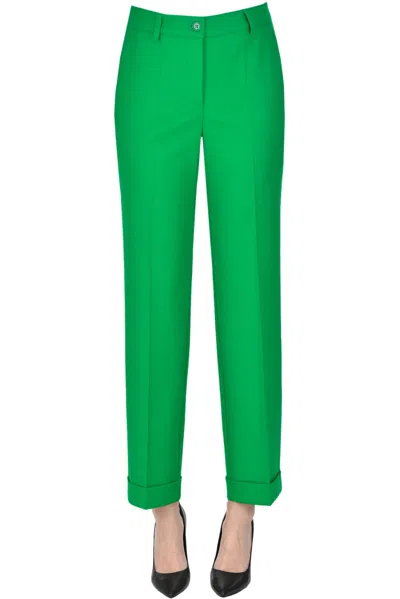 P.a.r.o.s.h Wool Trousers In Green