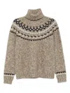 P.a.r.o.s.h High Neck Knitwear With Fair Isle Design In Brown