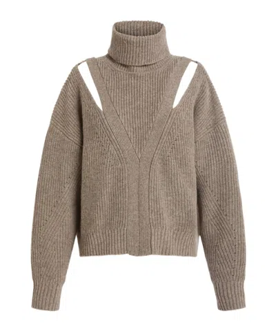 P.a.r.o.s.h Wool Turtle-neck Knit In Nude