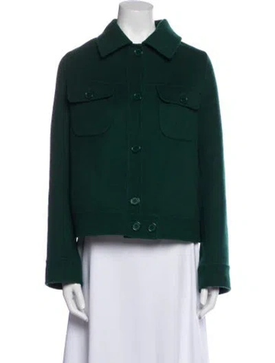 Pre-owned P.a.r.o.s.h Wool Utility Jacket In Green