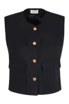 P.a.r.o.s.h Structured Sleeveless Gilet With Three-button Closure In Black