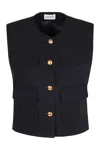 P.a.r.o.s.h Structured Sleeveless Gilet With Three-button Closure In Blue