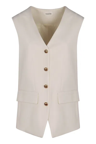 P.a.r.o.s.h Button Wool Gilet In Neutral