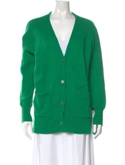 Pre-owned P.a.r.o.s.h Wool V-neck Sweater In Green