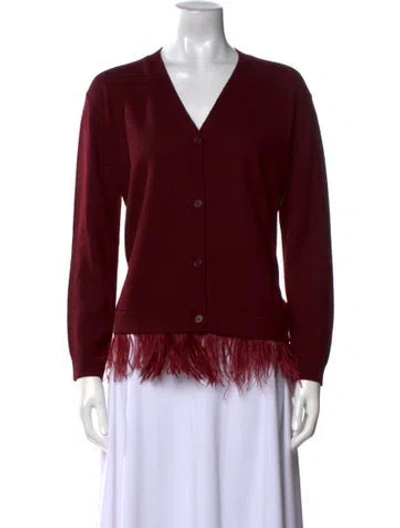 Pre-owned P.a.r.o.s.h Wool V-neck Sweater In Red