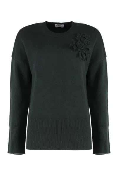 P.a.r.o.s.h Parosh Wool-blend Crew-neck Sweater In Green