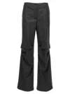 P.a.r.o.s.h . Wool-blend Ruffled-pocket Cargo Pants In Charcoal