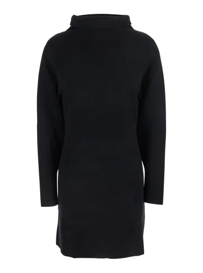 P.a.r.o.s.h . Wool-cashmere Turtleneck Midi Dress In Black