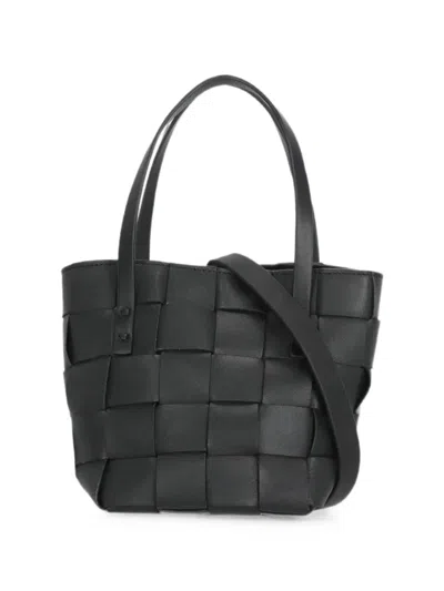 P.a.r.o.s.h Woven Leather Shoulder Bag In Black