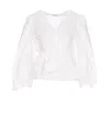 P.a.r.o.s.h Wrap Design Blouse With Tie Detail In White
