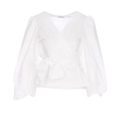 P.a.r.o.s.h Wrap Design Blouse With Tie Detail In White