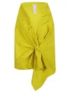 P.a.r.o.s.h Parosh Wrap Skirt With Sculptural Design And Knot Detail In Yellow
