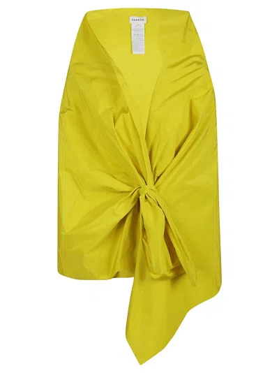P.a.r.o.s.h Parosh Wrap Skirt With Sculptural Design And Knot Detail In Amarillo