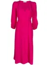 P.a.r.o.s.h Wraparound Silk Midi Dress In Rosa