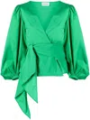 P.A.R.O.S.H WRAPAROUND-STYLE V-NECK BLOUSE