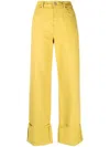 P.a.r.o.s.h Pressed-crease Straight-leg Trousers In Yellow