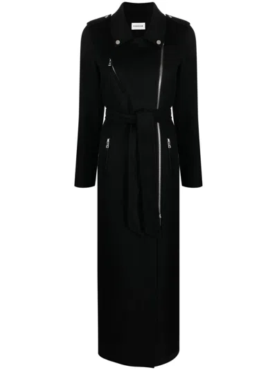 P.a.r.o.s.h Zip-detail Wool Maxi Coat In Negro