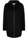 P.a.r.o.s.h Zip-up Hooded Wool Jacket In Black