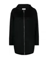 P.a.r.o.s.h Zip-up Hooded Wool Jacket In Black