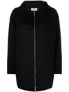 P.a.r.o.s.h Zip-up Hooded Wool Jacket In Nero
