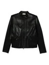 P.a.r.o.s.h Zip-up Leather Jacket In Black