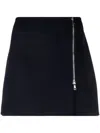 P.a.r.o.s.h A-line High Waist Side Zip Miniskirt In Nero