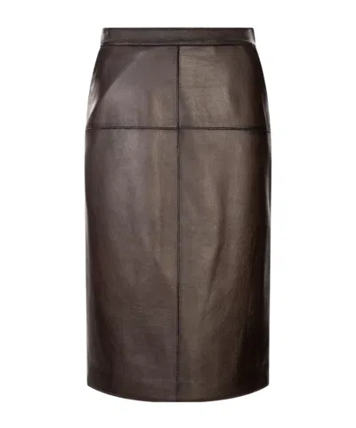 P.a.r.o.s.h Zipper Skirt In Brown