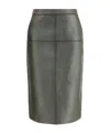 P.a.r.o.s.h P. A.r. O.s. H. Leather Pencil Skirt In Green