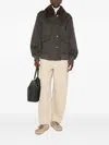 P.a.r.o.s.h . Faux Fur Collar Wool Jacket In Brown