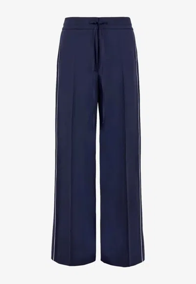 P.a.r.o.s.h Zlina Elasticated Straight-leg Pants In Blue