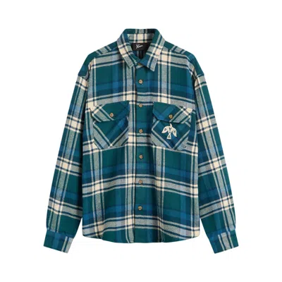 Pre-owned Parra Crow Flannel Shirt 'pine Green' | Men's Size Xl