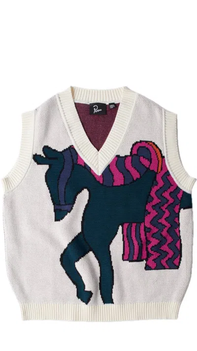 Parra Knitted Horse Knitted Spencer In Ivory