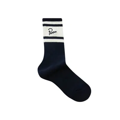 Pre-owned Parra Signature Striped Crew Socks 'navy Blue' | Men's Size Onesize