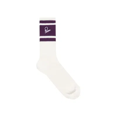 Pre-owned Parra Signature Striped Crew Socks 'off White' | Men's Size Onesize