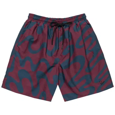 Pre-owned Parra Splashed Swim Shorts 'burgundy/blue' | Purple | Men's Size S