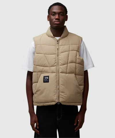 Parra Waved Alien Puffer Vest In Tan