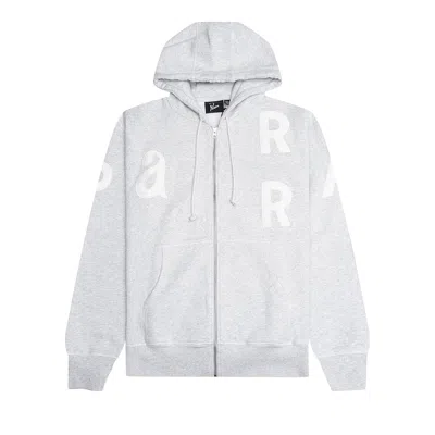 Pre-owned Parra Word Salad Zip Hooded Sweatshirt 'heather Grey' | Men's Size Xl In Gray