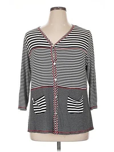 Pre-owned Parsley & Sage 3/4 Sleeve Button Down Shirt In Gray